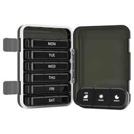 Joinice Weekly Pill Organizer 3 Times a Day, Morn NOON Night, BPA-Free, Portable & Moisture-Proof for Pills, Vitamins, Supplements (3x7 Black)