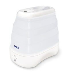 Crane x HALLS Collapsible Cool Mist Humidifier for Bedroom and Office, 1 Gallon Portable Humidifier for Travel and Easy Storage, Blue and White