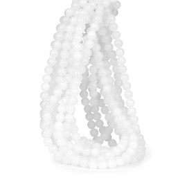 XIANNVXI White Jade Beads 8mm Crystal Beads 100PCS Natural Stone Beads Round Loose Gemstone Beads for Bracelet Crystal Beads for Jewelry Making