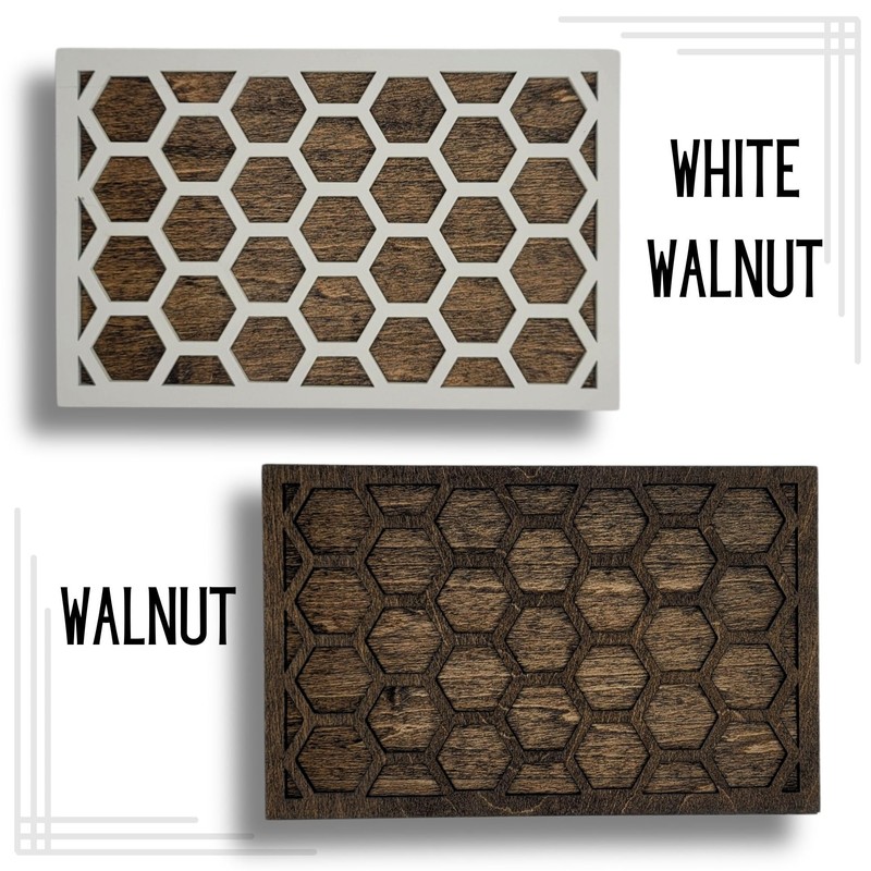 Nest Thermostat Decorative Wall Plate Honeycomb White, Brown Natural Hard