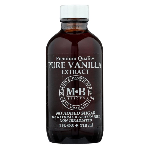 Morton & Bassett Pure Vanilla Extract, 4-Ounce Jars (Pack of 3)
