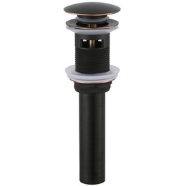 Angle Simple Bathroom Sink Drain with Overflow, Brass Pop Up Sink Drain Stopper Oil-Rubbed Bronze