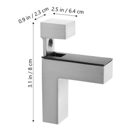 DOITOOL 2pcs Wooden Shelf Laminate Cabinet Hardware Shelves Glass Clip Hardware Zinc Alloy Wall Brackets for Glass mounting Brackets for Glass Heavy Duty Shelving Adjustable Securing Clip