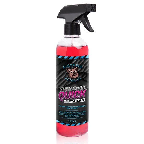 Slick Swine Quick Detailer - 16oz Ultimate Quick Detailer & Waterless Wash Spray for Best Shine for Car, Truck, Motorcycle Detailing