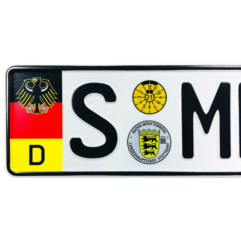 Germany Coat of Arms License Plate Flag + Eagle (Stuttgart