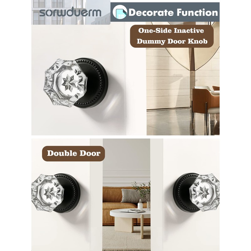 SORWDUERM - Pomos para puerta de chupete de color negro