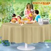 ZIMPLEWARE Premium Beige Plastic Table Cloth Disposable (12 Pack) Round