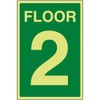 VSafety Green Floor 2 Sign - 150x200mm - Photoluminescent Rigid