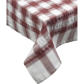 Seersucker Check 100% Cotton Pack of 4 Traditional Napkins 18” x 18” Garden Picnic Linen (Grape)