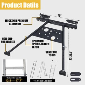 Ladder Stabilizer, Ladder Stabilizer for Roof, Ladder Standoff for Ladder Accessories High Grade Materials, Adjustable Leg 22-29.5" Ladder Stabilizer withstands 350 LBS Weight