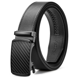 SKiporty Mens Belt,Ratchet Belts for Men Leather 1 3/8'' Adjustable for Dress Jeans,Comfort Trim to Fit