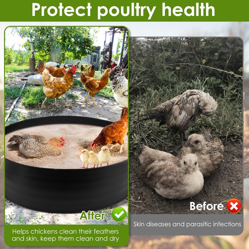 Chicken Dust Bathtub,Bottomless PE Chicken Dust Bath Containers,Adjustable Chick Coop