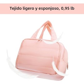 Neceser de Viaje para Mujer Grande Impermeable, Organizador de Cosméticos | 4 compartimentos, apertura bilateral, bolsillos elásticos, maquillaje, bañ