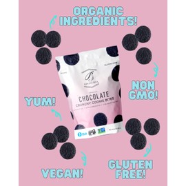 Bakeology Vegan Cookies Gluten Free Crunchy Mini Cookie Bites, Dairy Free, Non-GMO, 0g Trans Fat, Plant Based Dessert Sweets, Made with Coconut Oil & Pure Ingredients (Chocolate)