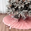 60-Inch Puff Quilt Faux Fur Christmas Tree Skirt, Soft Plush