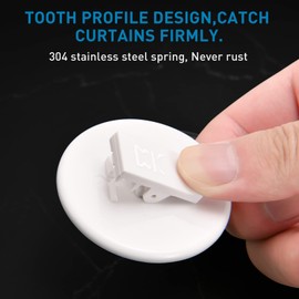 Kitosun Adhesive Shower Curtain Clips - Bath Shower Water Splash Guards Hold The Shower Liner to Keep Water in Shower | Stop Wind | Protect Privacy | (8PCS, White)