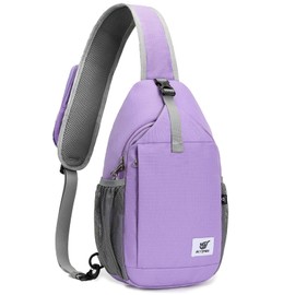 SKYSPER Sling Bag RFID Cross Body Bag Recycled Crossbody Backpack Travel Daypack(Purple)