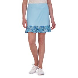 Stella Parker Women's Flutter Skort with Pockets, Misty Blue, Large