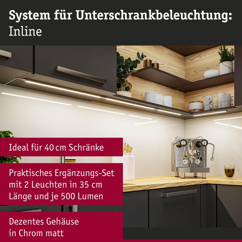 Paulmann 98613 LED Under Cabinet Light Inline Supplementary Set 2