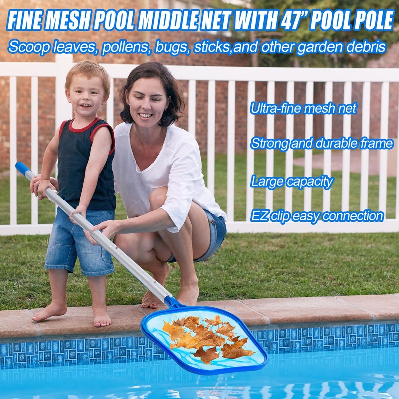 SiliFine 5 Pcs Swimming Pool Cleaning Kit 17.5'' Brush Head