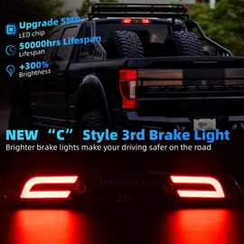 ATLEDLT LED Third Brake Light Compatible with F150 2015-2024 F250 F350 F450 F550 2017-2024 Super Duty 3rd Brake Cargo Lamp Clear Lens (ONLY Fits 3rd Brake Light With Cargo Bed Camera)