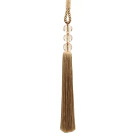 DÉCOPRO Crystal Tassel Tieback, Color# 801B - Dark Beige [Set of 4]
