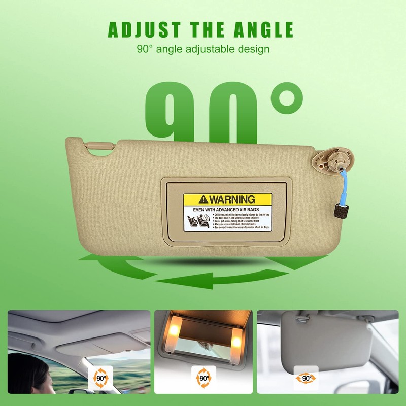 Left Driver & Right Passenger Side Sun Visor for Honda