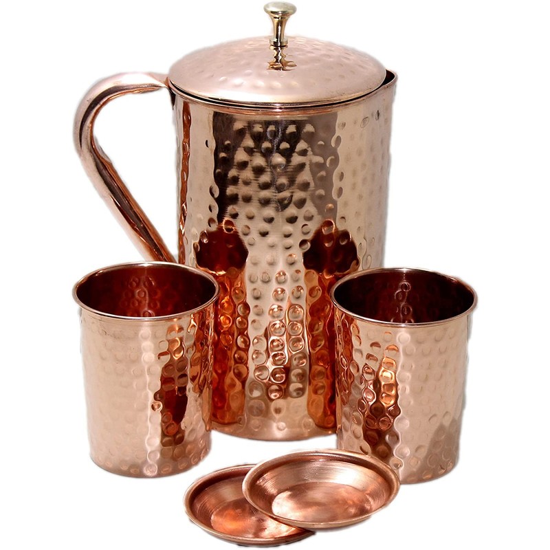 PARIJAT HANDICRAFT Pure copper pitcher drinkware accessories copper jug, tumbler