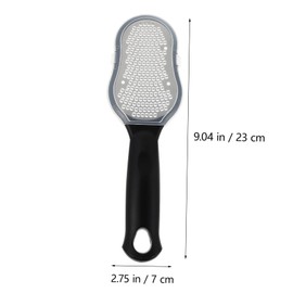 Mikinona 2Pcs Stainless Steel Foot Rasp with Lids Double Sided Dead Skin Remover Pedicure Tool Splash Design for Smooth Feet and Callus Removal