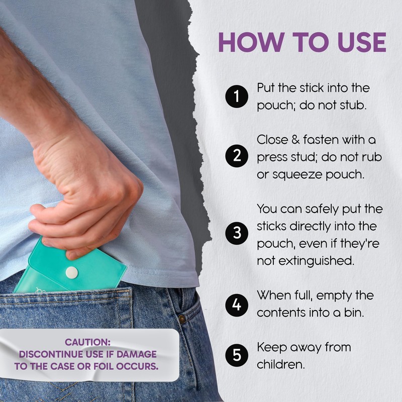 Portable Pocket Ashtray - Smell Proof PVC Small Plastic Wallets