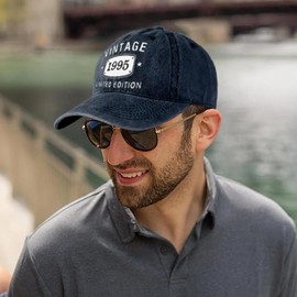 30th Birthday Gifts for Women Men Vintage 1995 Baseball Cap Ideas Gift Embroidery Party Hats Turning 30 Th (US, Alpha, One Size, 1995-Blue)