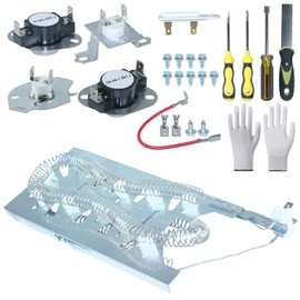 GUSUHAWK 3387747 Dryer Heating Element with 279973, 279816, 3392519 Thermal Fuse Replaces WP3387747 Dryer Heating Element, 279973 Thermal Fuse, 3977393 Dryer Thermal Fuse, 3392519 Thermal Fuse