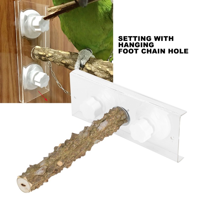 20CM Pet Bird Shower Standing Rod Parrots Outdoor Portable Wood