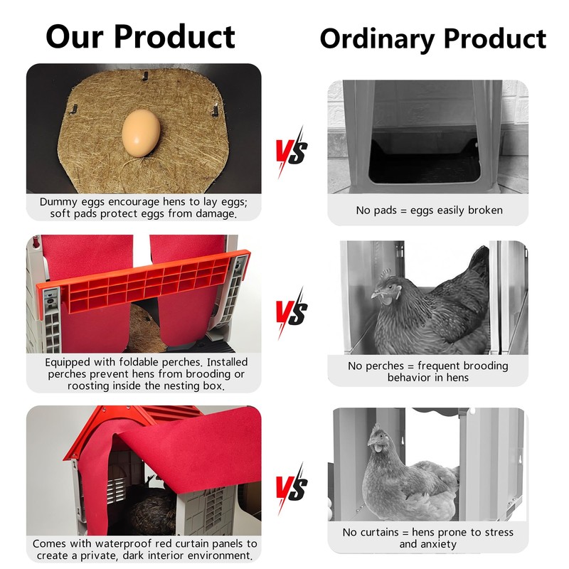 Difsight Roll Away Chicken Nesting Box, 13° Auto Egg Collection
