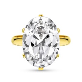 Linawe Women's Rings, False Diamond Moissanite Ring, Adjustable, Large Finger Ring, Women, Copper Rings Available in Three Gold, Rose Gold and Silver Tones, Glass Rhinestone Glass stone, Created