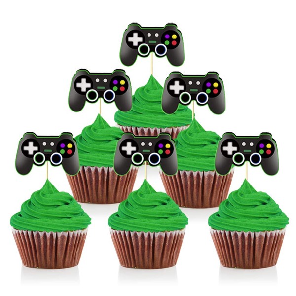 Mity rain Video Game Controllers Cupcake Toppers-Gamepad Cake Picks Game