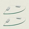 SYLXTEEM 2-Pack Glass Corner Shower Shelves with Aluminium Brackets, 9.8