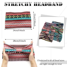 Paquete de 6 diademas bohemias para mujer, bandas anchas para el cabello anudado, turbante para yoga, correr, elástica, antideslizante, elegante, accesorios para el cabello para niñas