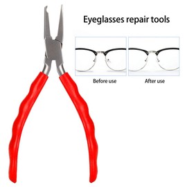 Nose Pad Pliers, DIY Craft Glasses Pliers Needle-Nose Pliers Round Nose Pliers Flat Pliers Bending Pliers Micro Stainless Steel Rubber Glasses Pad Adjustment Mounting Pliers Optical Glasses Arms Frame