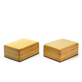 Striped Handstand Blocks (2 Solid Non-Slip Wooden Blocks)