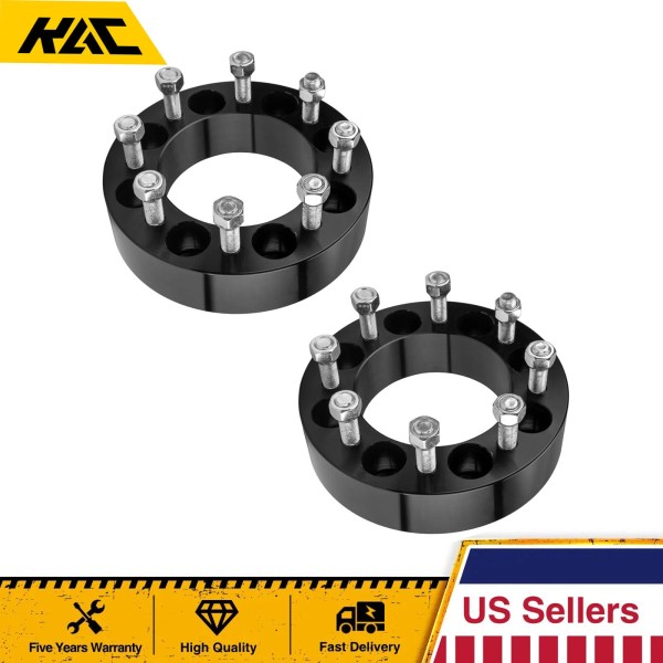 KAC 2X 8x6.5 2" Wheel Spacers 9/16"x18 For Dodge Ram