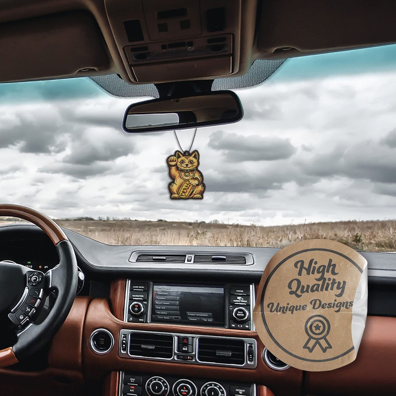 Lucky Cat Car Air Freshener 3 Pack Scented with Essential