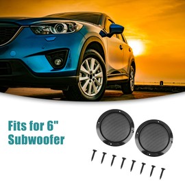 ACROPIX 6inch Car Audio Speaker Subwoofer Grill Cover Protector Black - Pack of 2