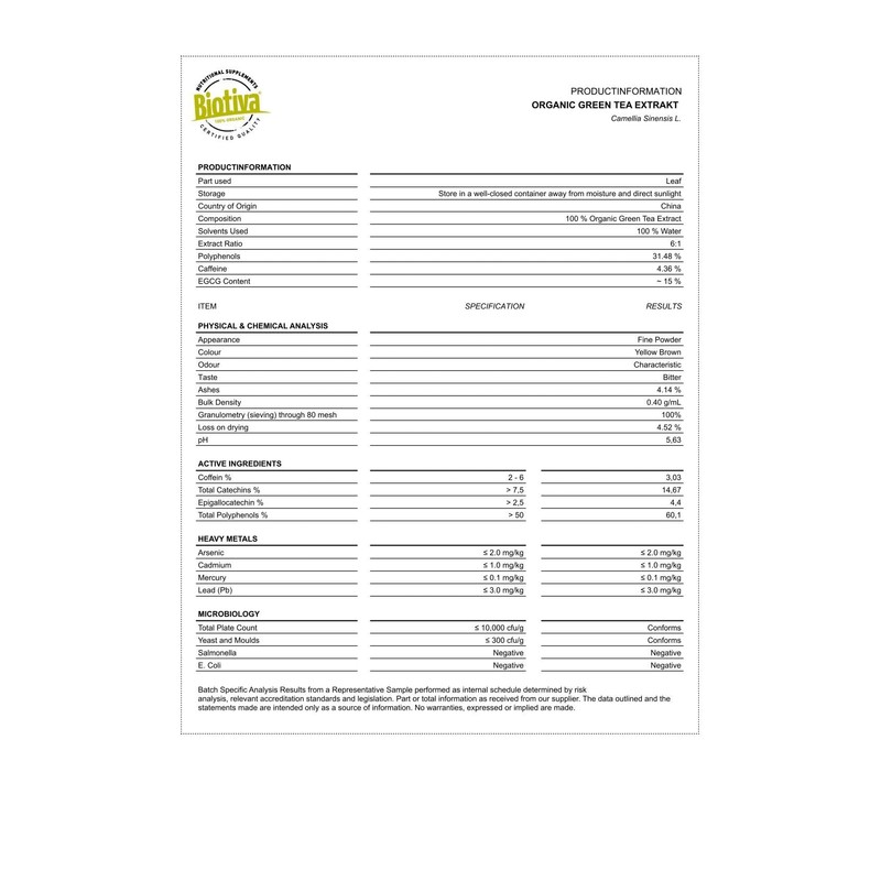 Grüntee Extrakt Bio 300 (2x150) Kapseln - 30% Polyphenole -
