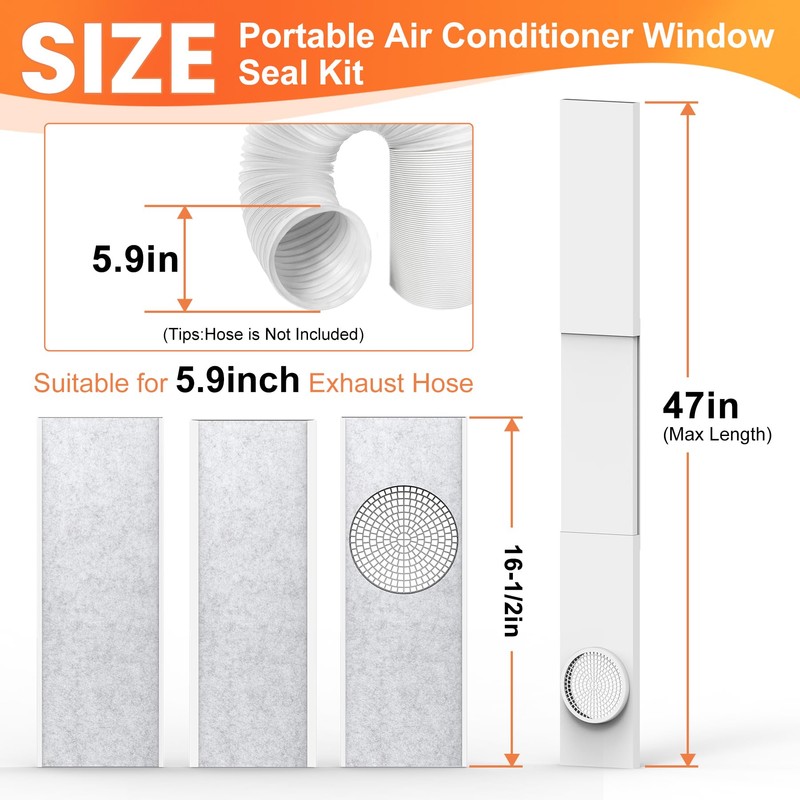 GCGOODS Portable Air Conditioner Window Seal Kit with Insulated Foam