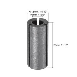 sourcing map Router Collet Chuck Driver Adapter 12mm (15/32") to 6mm(15/64") Spring Steel CNC Engraving Bit Router Converter for Woodworking Engraving Machine Tool