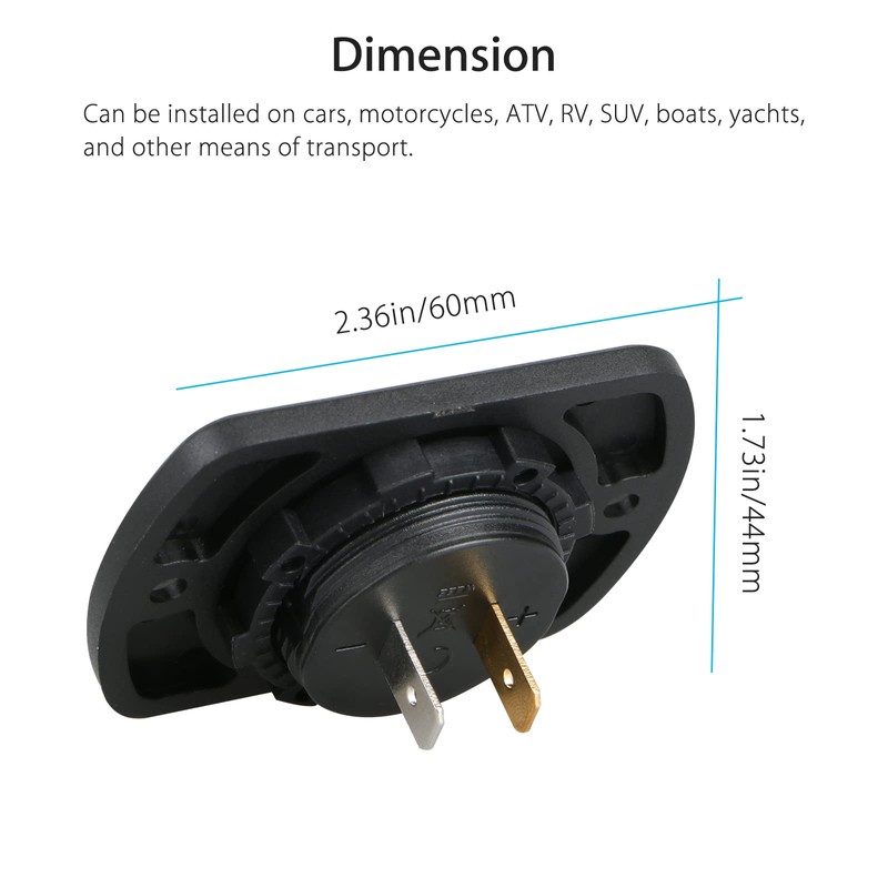DC 12V 24V Car Voltmeter with LED Digital Display and