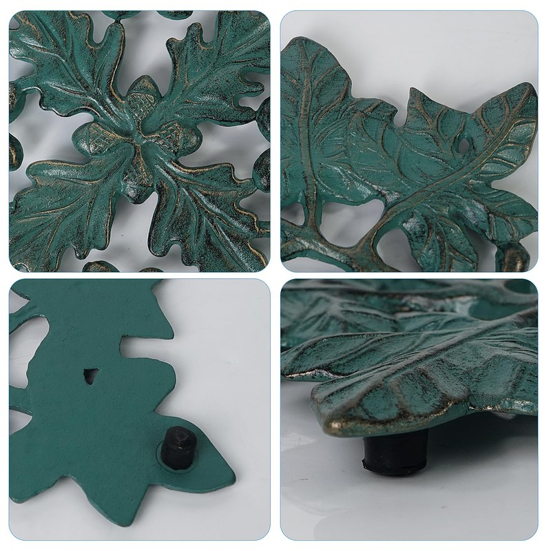 DreamsEden Cast Iron Trivet, Decorative Leaf Metal Trivets Rustproof Holder