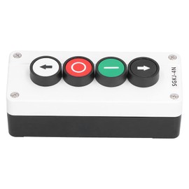 Roller Shutter Switch Momentary Switch Station Box Up Andn Stop Control Push Button for Winch Roller Door Truck Rear ABS Shell Emergency Off Switch Momentary Switch Station (SGKJ-4N)