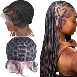 Glueless Crochet Wig Cap with Baby Hair Lace Front - Braided Full Lace Wig Cap with Natural Knots for Black Women - 113 Knot